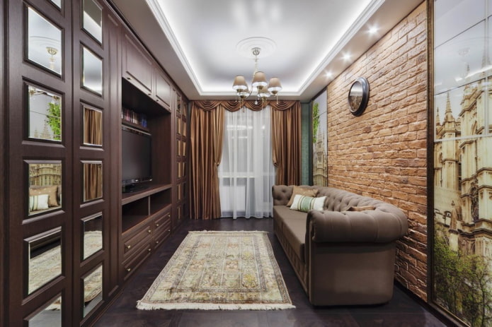 prostokątny salon o powierzchni 16 m2