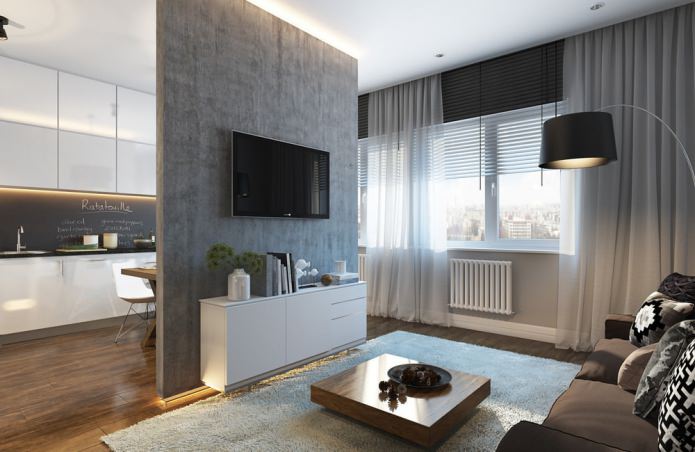 Nowoczesny projekt małego mieszkania o powierzchni 30 m2.