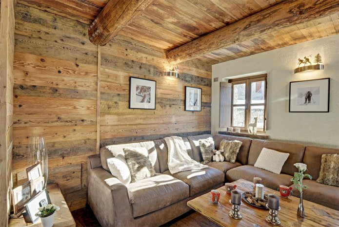 projekt sufitu w stylu chalet