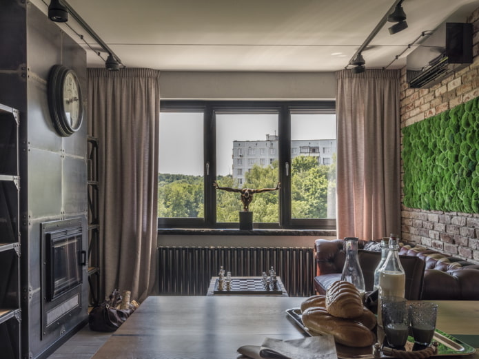 zasłony w stylu loft