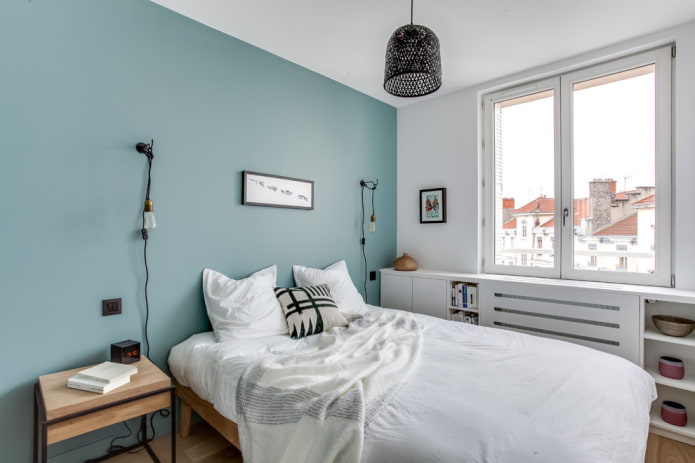 sypialnia 9 kwadratów w stylu skandynawskim
