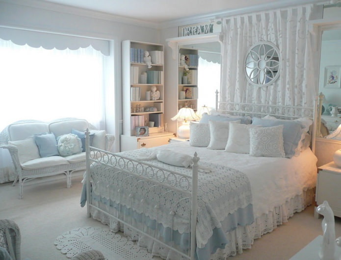 projekt sypialni dla dziewczynki w stylu shabby chic