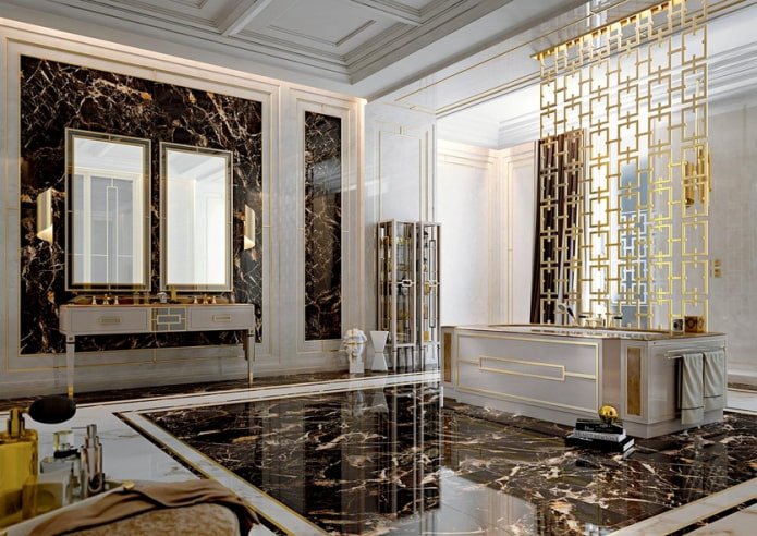 łazienka w stylu art deco