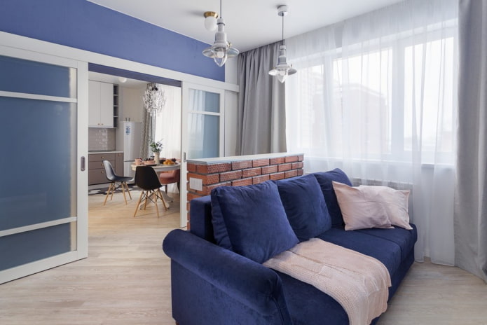 drzwi przesuwne we wnętrzu w stylu loftowym