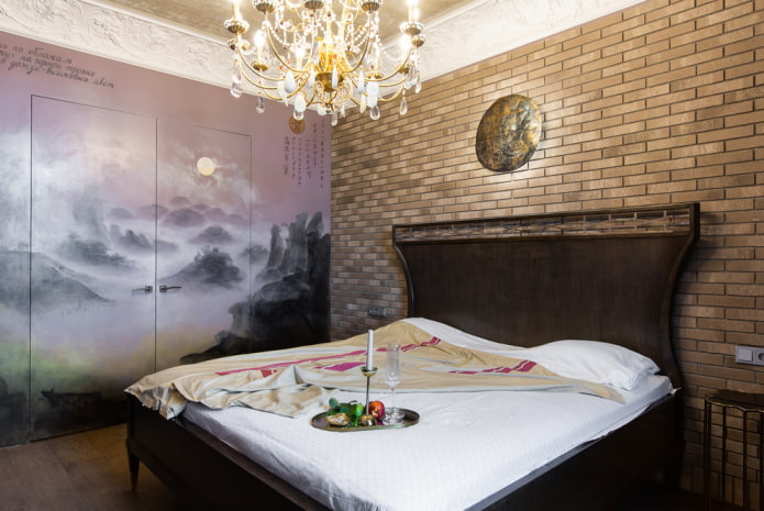 drzwi ze wzorem we wnętrzu w stylu loft