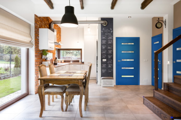 drzwi we wnętrzu w stylu loft