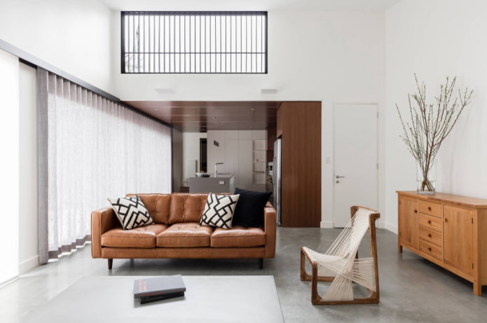salon w stylu japońsko-skandynawskim