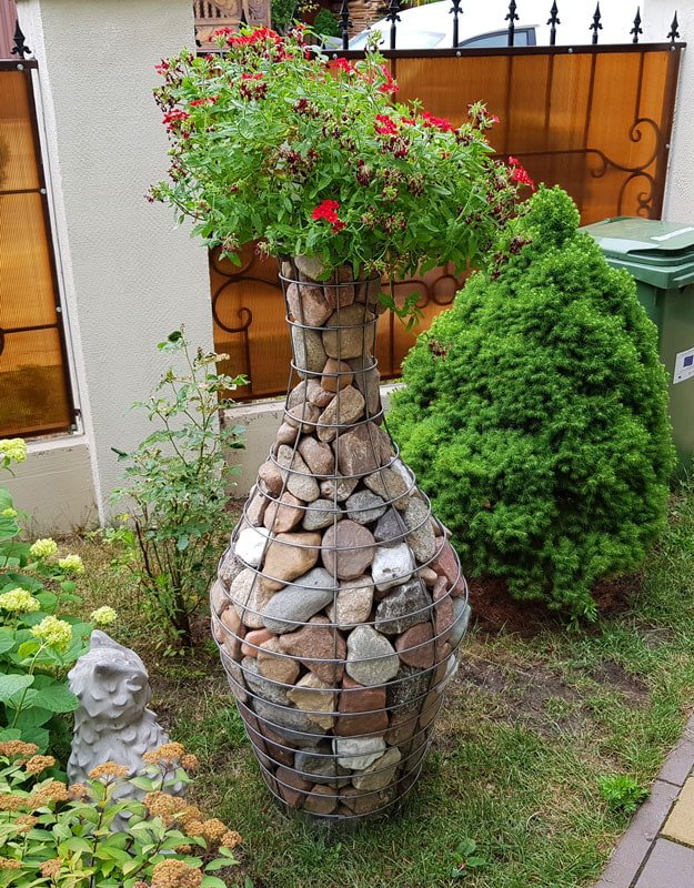 gabion w kształcie wazonu