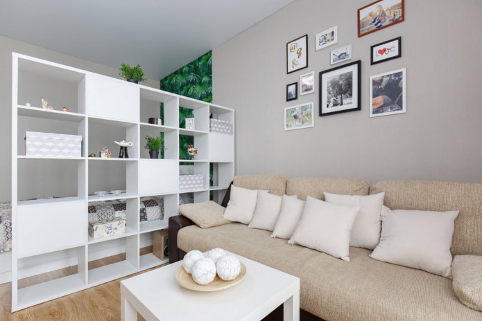 podział na strefy z regałami ikea
