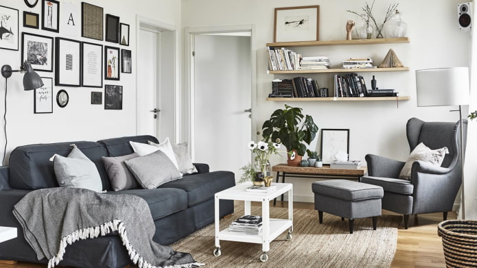 szary salon ikea