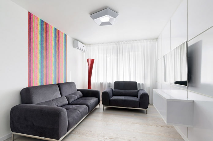 wnętrze sali w Chruszczowce w stylu minimalistycznym