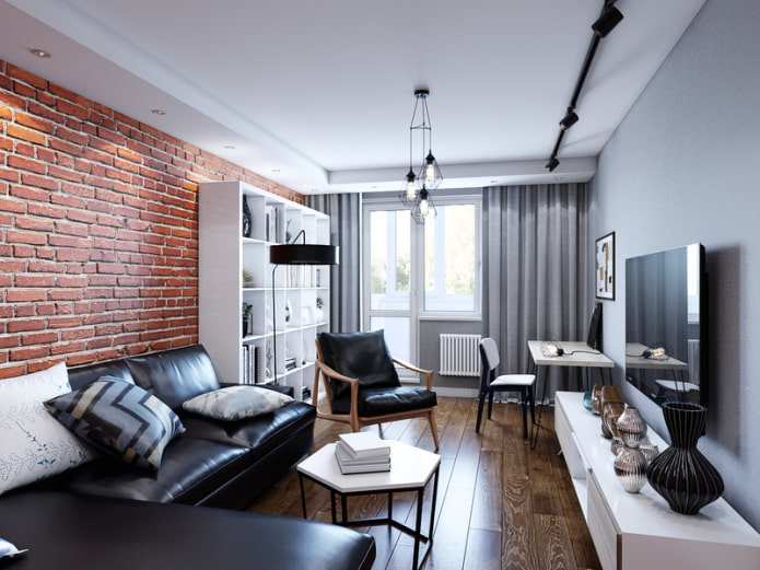 wnętrze holu w Chruszczowce w stylu loft
