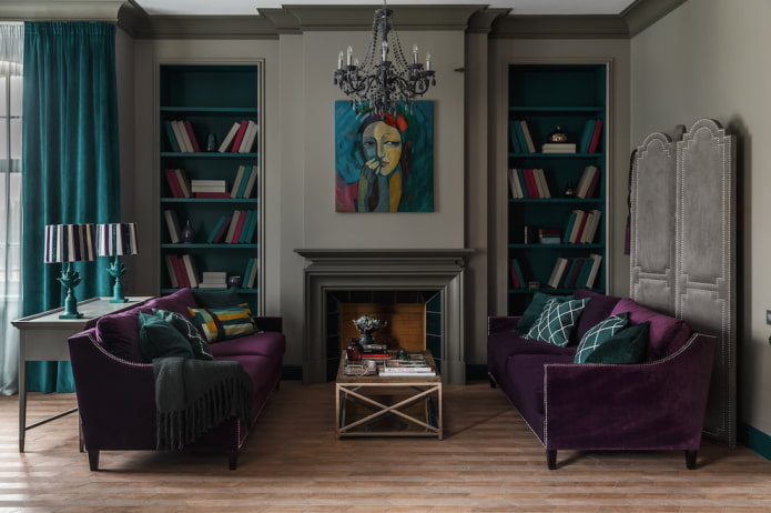 salon w nowoczesnym klasycznym stylu