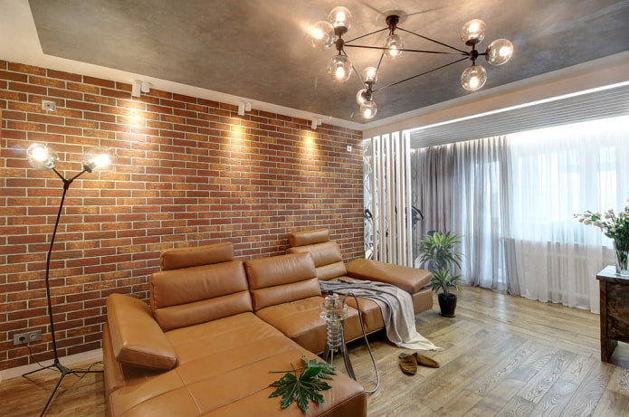 Skórzana sofa w salonie
