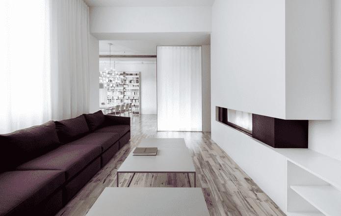 aranżacja wnętrza salonu w stylu minimalistycznym