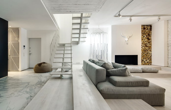 aranżacja wnętrza salonu w stylu minimalistycznym