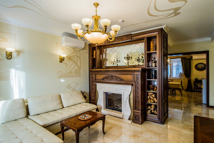 beżowy*brązowy salon
