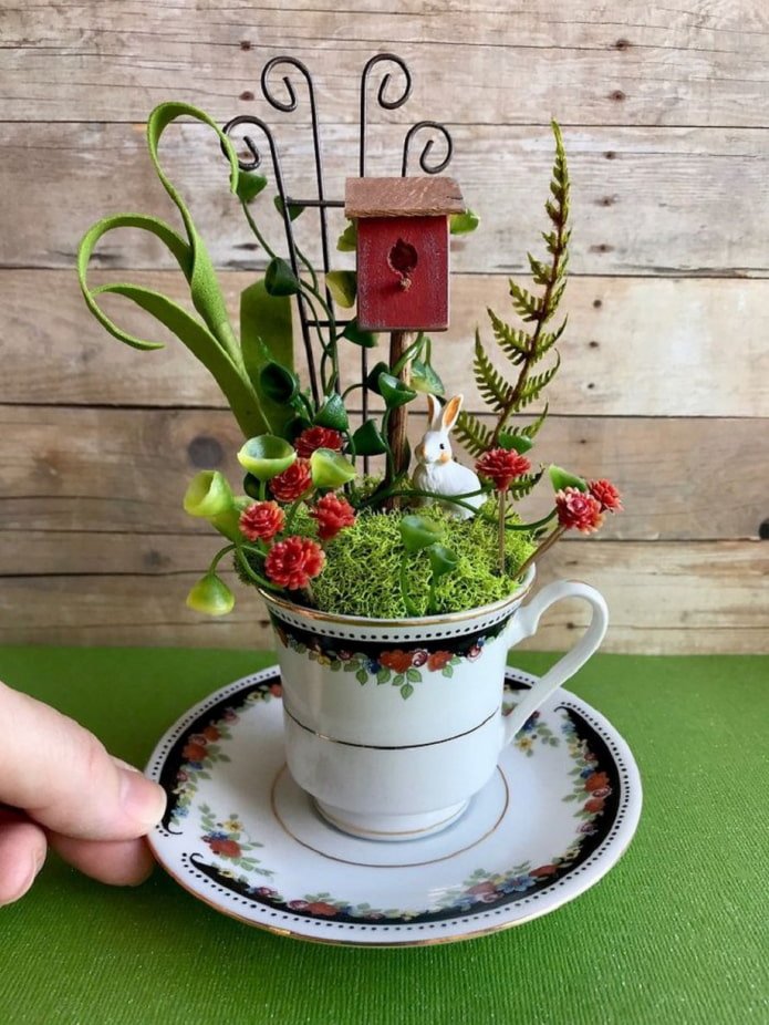 mini ogródek w kubku