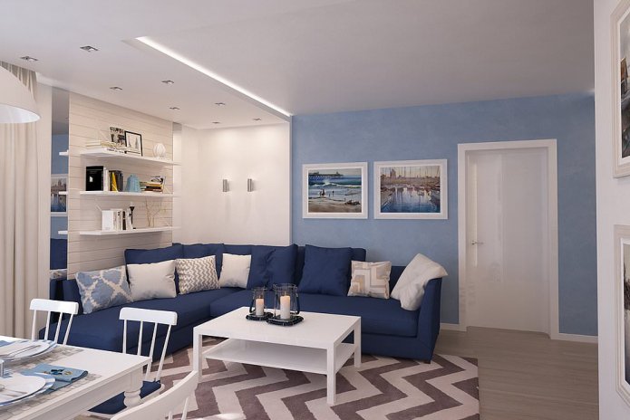 duża sofa w skandynawskim salonie