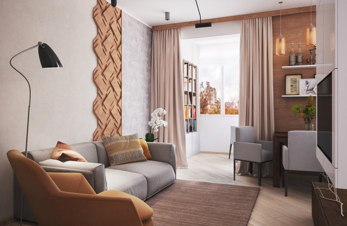 salon w mieszkaniu o powierzchni 40 m2.