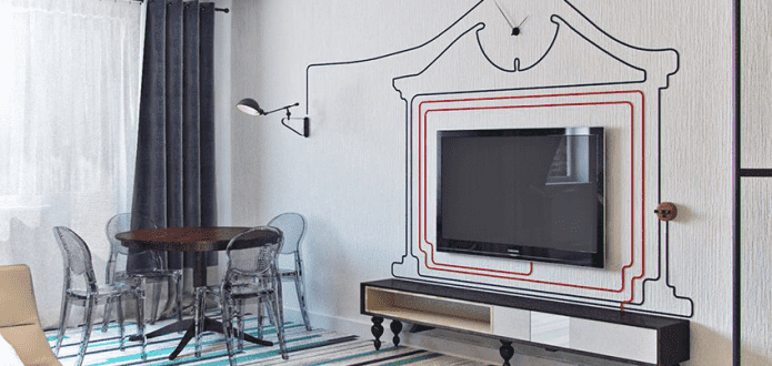 dekorowanie przewodów z telewizora