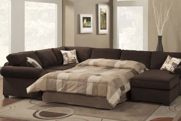 Składana sofa w kształcie litery U
