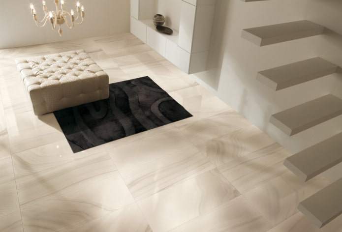 błyszcząca gres porcelanowy na podłodze