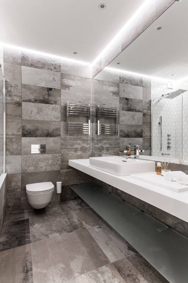 faktura płytek porcelanowych z efektem betonu