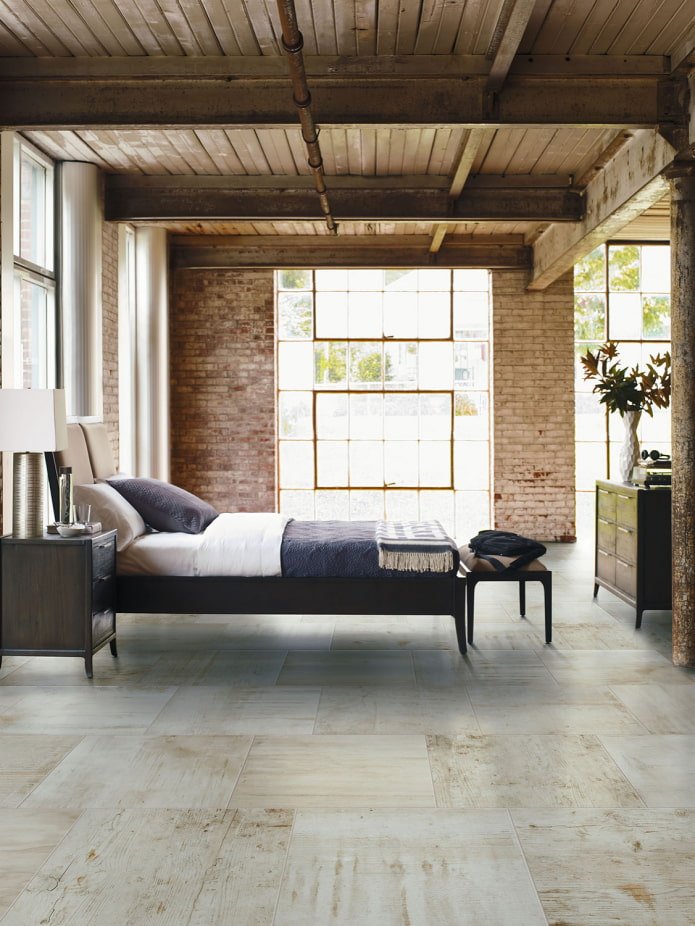 sypialnia w stylu loft