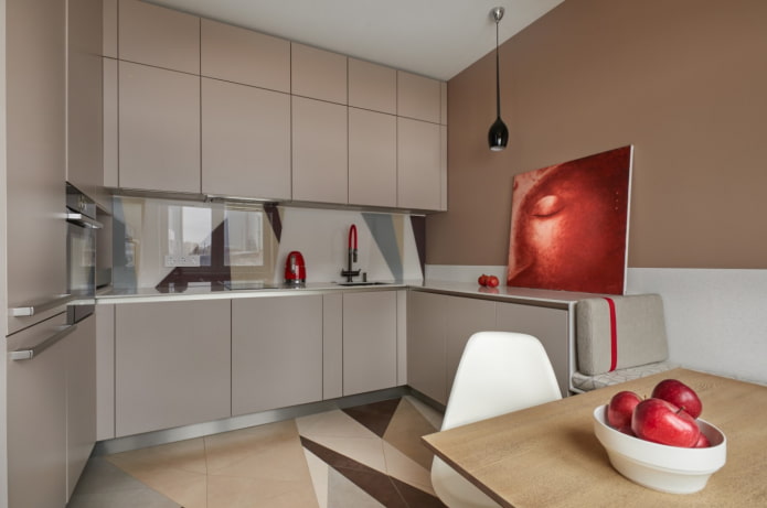 mozaika z płytek porcelanowych na podłodze