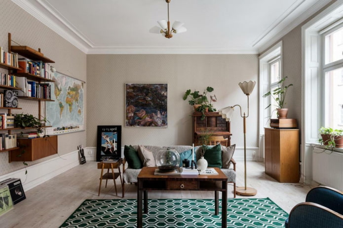 salon w stylu skandynawskim
