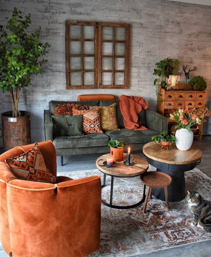 salon w stylu boho