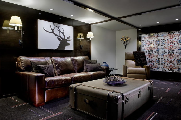 ciemnobrązowa skórzana sofa