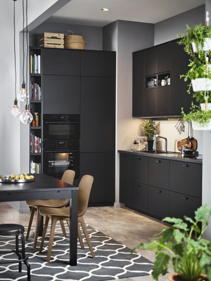 ciemna kuchnia ikea