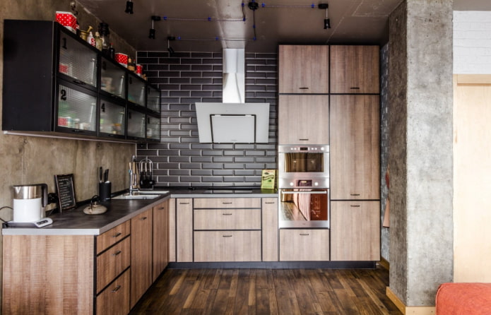 zestaw kuchenny w stylu loft