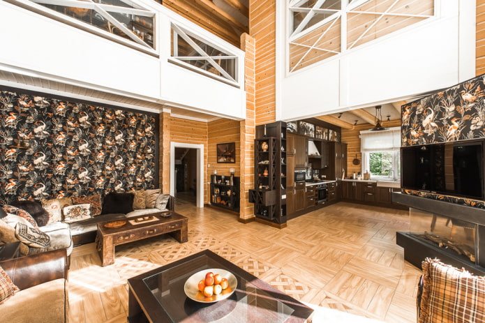kuchnia-salon w stylu angielskim