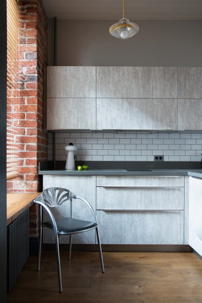 laminat w kuchni w stylu loft