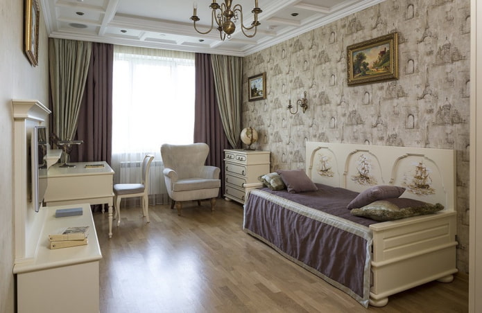 linoleum z imitacją laminatu we wnętrzu
