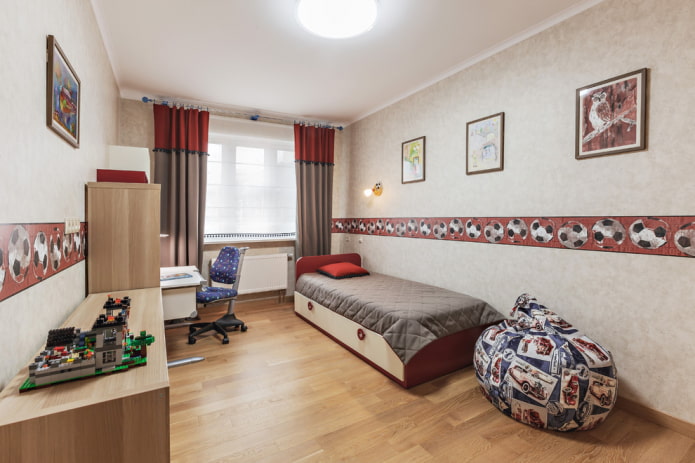 linoleum z imitacją laminatu w pokoju dziecięcym