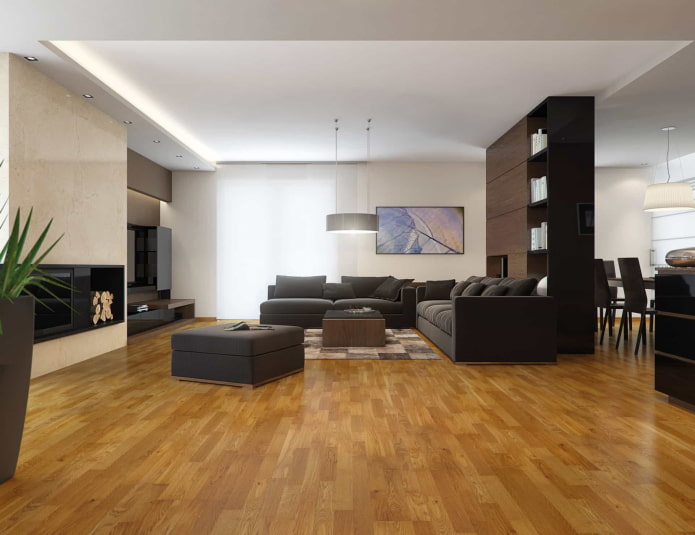 linoleum z imitacją laminatu we wnętrzu