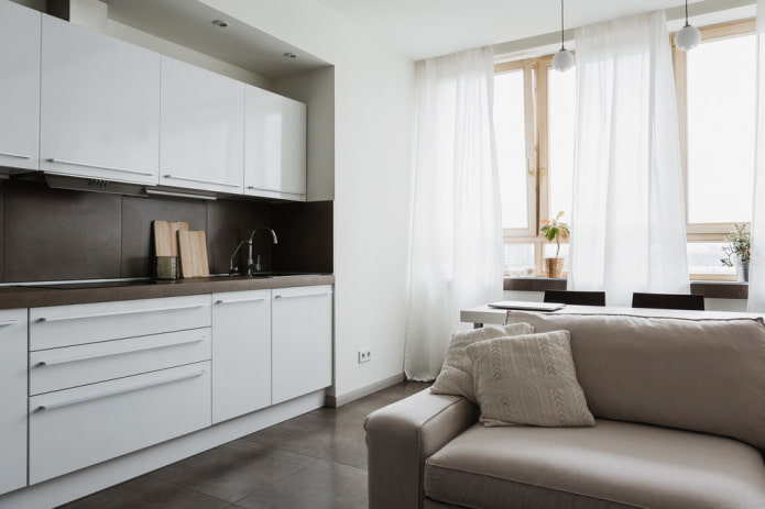 lniane zasłony w stylu minimalistycznym