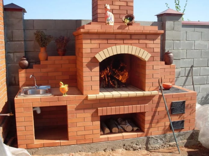 Grill murowany ze zlewem