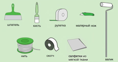 narzędzia potrzebne do montażu płytek na suficie