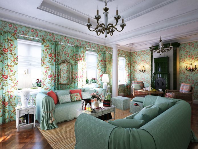 salon w stylu prowansalskim