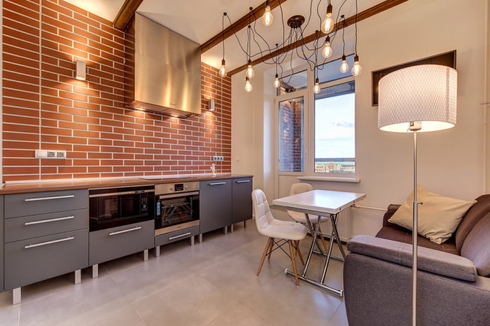 płytki podłogowe we wnętrzu w stylu loft