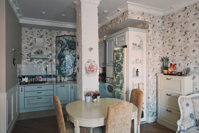 kuchnia salon w domu na wsi