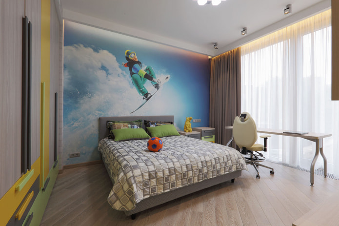 fototapeta z nadrukiem snowboardzisty