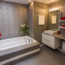 Tapeta do łazienki: plusy i minusy, rodzaje, design, 70 zdjęć we wnętrzu-15