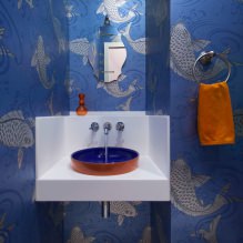 Tapeta do łazienki: plusy i minusy, rodzaje, design, 70 zdjęć we wnętrzu-16