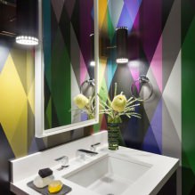 Tapeta do łazienki: plusy i minusy, rodzaje, design, 70 zdjęć we wnętrzu-3